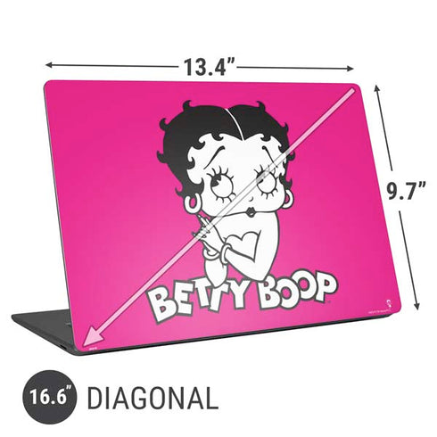 Betty Boop Pink Background Universal Laptop 16.6in (13.4 x 9.7in) Skin